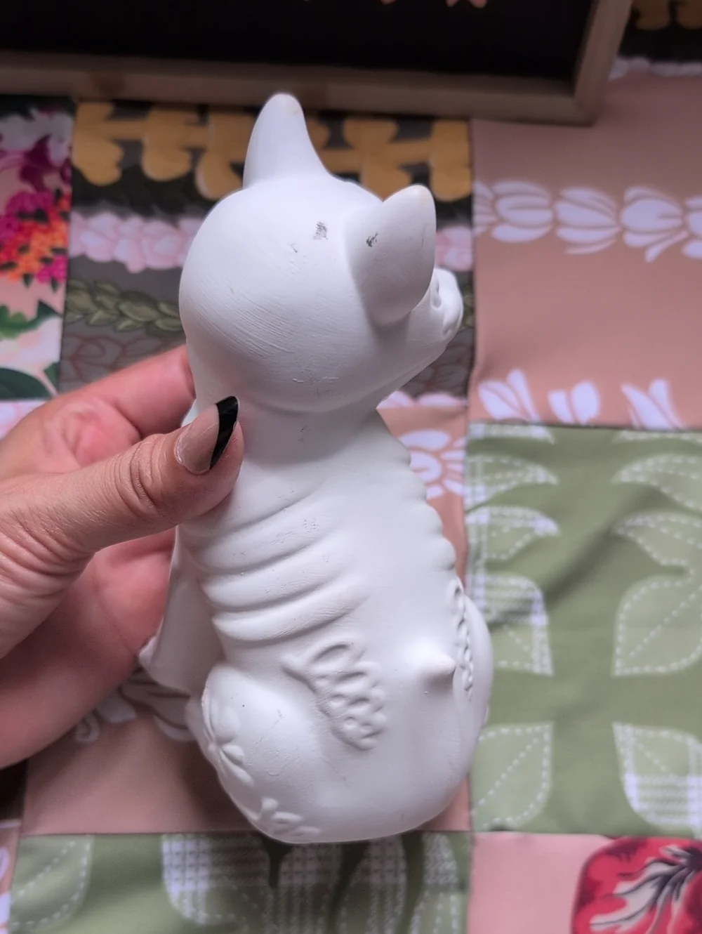 White DIY Ceramic Cat & Dog Figurine Set Halloween 🎃 Decor